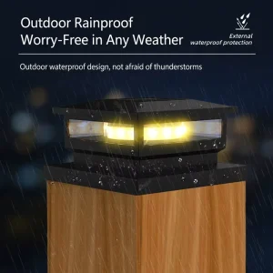 Modern Outdoor Solar Lamp Lighting ROHS Certified Waterproof RGB LED Warm White Garden Gate Pillar Light