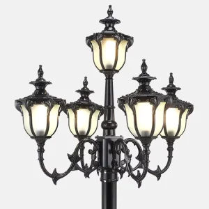 Modern Outdoor Vintage 2.5m 6m 2 5 Heads Aluminum Yard Lamp Garden Pole Light for Villa Hotel Street Garden