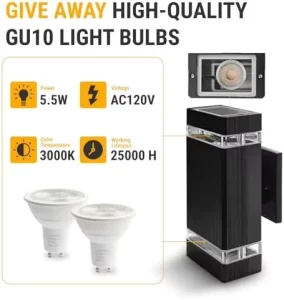 Modern Outdoor Wall Light 3000K LED Square Aluminum Sconce Waterproof Exterior Lights for House Porch Patio Garage Garden