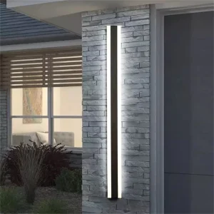 Modern Outdoor Wall Light Fixture 30 60 120 200cm Black LED Linear Wall Lamp Exterior Lights for House Living Room Corridor