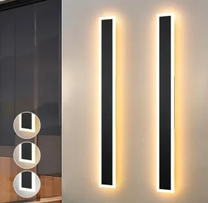 Modern Outdoor Wall Lights 23.6inch Dimmable 3000k 6000k with Remote Control IP65 Exterior Long Wall Sconce for House Patio