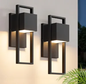 Modern Outdoor Wall Lights LED Black Porch Light 7W 3000K Warm White Waterproof Exterior Wall Mount Lighting for House