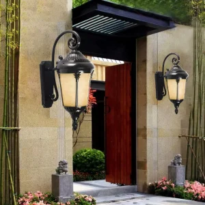 Modern Outside Glass Wall Mounted Lamps Courtyard Garden Outdoor Decorative Lighting Aluminum Wall Sconce Light
