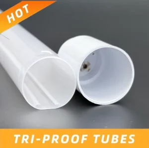 Modern PC Triproof Light Diffuser Housing T8 LED Linear Plastic Tube Lamp Covers 93% Transmittance IP65 Waterproof Indoor CE
