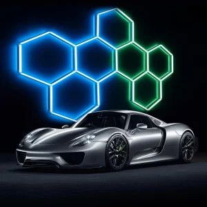 Modern RGB Hexagon Garage Gym LED Lighting 56W Hexagonal Color Changing Tube Lights