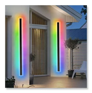 Modern RGB LED Outdoor Wall Light Colorful Linear Strip for Garden Fence & Villa Intelligent & Simple Design