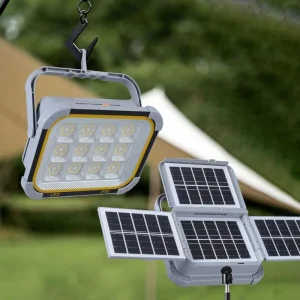 Modern Rechargeable LED Solar Flood Lights Foldable Emergency Work Camping Fishing Lanterns Outdoor Waterproof Solar Flood Light