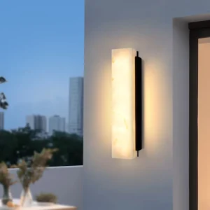 Modern Simple IP65 Waterproof Stainless Steel Outdoor Wall Lamp Long Marble Stone Strip Square Garden Balcony Aluminum Iron