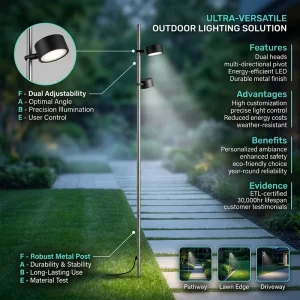 Modern Simple LED Outdoor Light for Garden IP65 Waterproof Aluminum Body for Lawn Courtyard Villa Floor Lighting