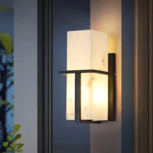 Modern Simple Outdoor Wall Lamps for Villas Courtyards Sunrooms Terraces Gardens and Outdoor Waterproof Faux Marble Wall Lamps