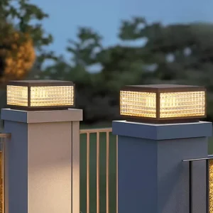 Modern Simple Solar Column Light Outdoor Courtyard Pillar Lights for Doorways