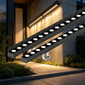 Modern Slim Linear Outdoor Led Wall Washer Light Aluminum Construction Ip67 Waterproof Adjustable Warm Beam for Home Garden