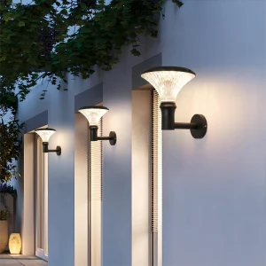 Modern Solar Garden Outdoor Linear Strip Wall Lamp Sconce Long LED Light