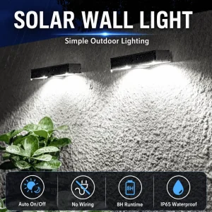 Modern Solar LED Wall Lamps Outdoor Rechargeable Wireless Wall Lamps Decorations