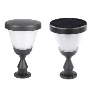 Modern Solar Pillar Light Waterproof Outdoor Post Lamp Auto Dusk Dawn Sensor for Villa Garden Gate Driveway Fence Patio Pathway