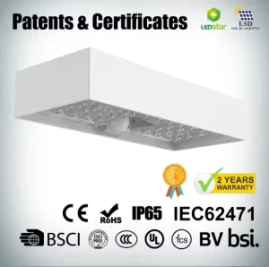 Modern Solar Wall Lamp Outdoor IP65 Waterproof V0 Fireproof Material for Villa Garden Fence and Patio