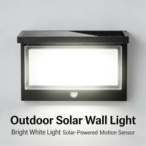 Modern Solar-powered IP65 Waterproof Lithium Polymer Battery LED Warm White Small Garden Human Body Sensing Wall Mount