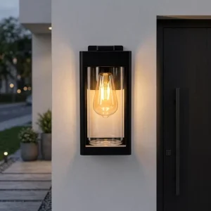 Modern Square Aluminum Die-cast Waterproof LED Outdoor Garden Wall Light IP54 E27/E26