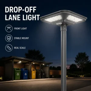 Modern Square LED All in One Solar Street Light Iron Material Anti Glare Photocell Timing Control for Villa Resort Garden