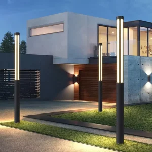 Modern Square LED Garden Light IP65 Waterproof AC 30W Aluminum Profile Stainless Steel 360 Beam Angle Villa Driveway Landscape