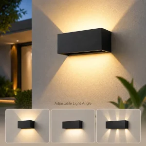 Modern Square LED Outdoor Wall Light IP65 Waterproof Adjustable Beam 120 Aluminum Porch Garden Lamp 10 30cm
