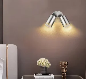 Modern Stainless Steel Outdoor Wall Lamp for Garden and Street Lighting, GU10 Compatible