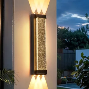 Modern Stainless Steel Waterproof Outdoor Two-Sided Wall Lamp with Warm Light