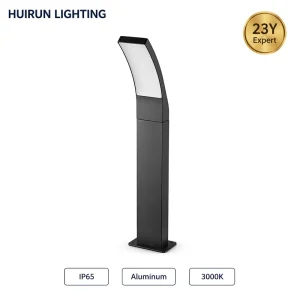 Modern Streamline Die-cast Aluminum AC LED Bollard Light IP65 Waterproof Wall Ground Mount Garden Path Villa Landscape Outdoor