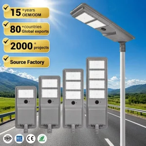 Modern Style 100W 200W 300W 400W Aluminum IP65 Waterproof Outdoor LED Solar Street Lights