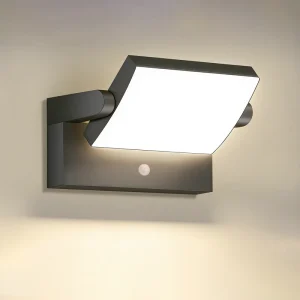 Modern Style IP54 Waterproof 12W Aluminum Outdoor LED Wall Lamp with Sensor and Rotatable Design