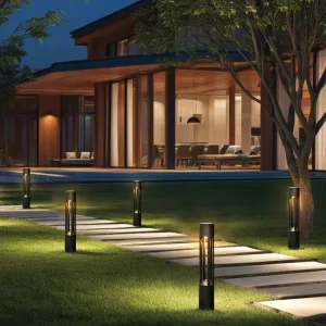 Modern Style IP65 Waterproof Glass Aluminum Outdoor LED Bollard Lawn Lights Warm White