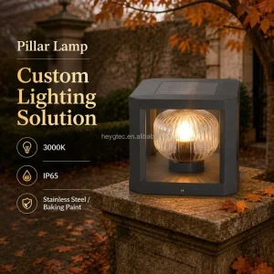 Modern Style Outdoor Solar LED Pillar Light Stainless Steel IP65 Rated for Main Gate Garden Patio & Backyard