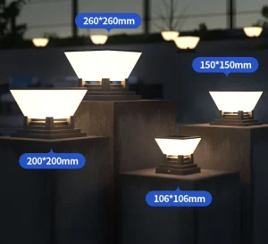Modern Style Villa Column Courtyard Garden Solar LED IP65 Outdoor Yard Gate Decorative Post Lamp Fixture Fence Pillar Light