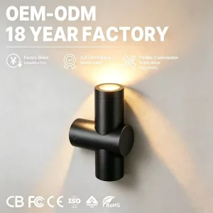 Modern Wall Mounted Porch Corridor Sconce with Up and Down Light Waterproof Outdoor Wall Lamp
