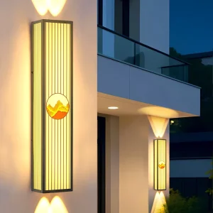 Modern Waterproof Outdoor Wall Lamp with LED Iron & Glass Construction for Courtyard Villa Entrance & Pillar Lighting 110V-240V