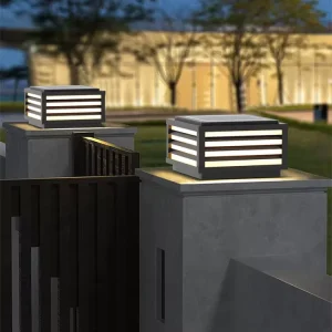 Modern Waterproof Solar-Powered LED European Classical Dimmable Lawn Lamp Courtyard Garden Post Main Gate Outdoor Pillar Light