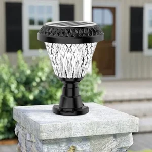 Modern design IP65 waterproof LED lawn pillar light solar-powered remote-control for parks and hotels