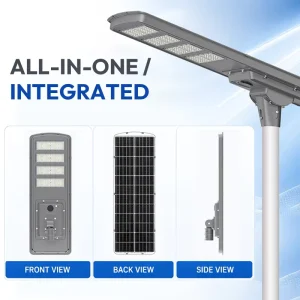 Modular Design Galvanized Steel IP65 Waterproof 65W 90W 120W Adjustable Mount All in One Solar Street Light