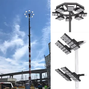 Modular High Mast LED Floodlights 18m 25m 20m IP65 360° Beam Angle for Sports Stadiums