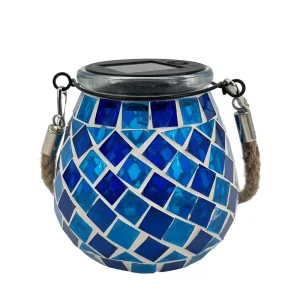 Mosaic Solar LED Glass Jar Garden Decoration Small Battery Operated Waterproof IP44 Table Lamp