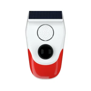 Motion Sensor Alarm Outdoor Solar Strobe Light with Remote Controller Weatherproof 120db Motion Sensor