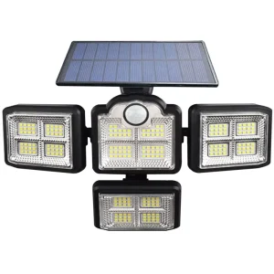 Motion Sensor Lights Outdoor with Remote Control and 4 Heads for Security