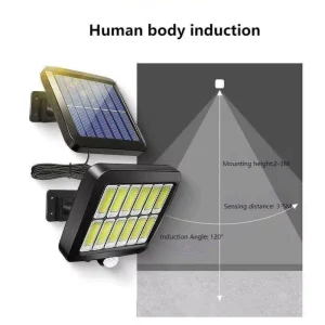 Motion Sensor Rechargeable Solar LED IP65 Small Garden Wall Light Outdoor Waterproof Garage Security Dimmable CE 6000 7000K