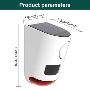 Motion Sensor Solar Security Light with 13 Built in Sounds IP55 Water Resistant ABS Material Outdoor Animal Repeller Alarm