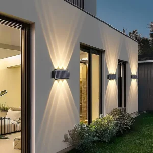 Mounted Up and Down Solar Garden Wall Light LED Outdoor Garden Waterproof Villa Courtyard Warm Light Decorative Wall Lamp
