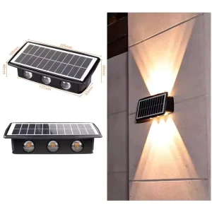 Multi-Color 6LED Solar Wall Lights Outdoor Waterproof Color Adjustable for Parking Lot & Garden