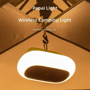 Multi-Color Portable Silicone LED Tent Lamp with Wireless Charger