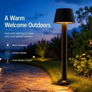Multi Height Optional Aluminum LED Lawn Path Light 366 566 766mm Ribbed Lampshade Waterproof Outdoor Landscape Lighting