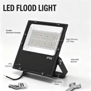 Multi Wattage LED Flood Light 30W 50W 80W 100W 150W 200W Constant Current Flicker Free Driver for Logistics Distribution
