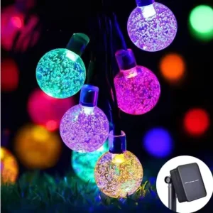 Multicolor Crystal Solar Light String Outdoor Ball Waterproof Solar Garden Lights Suitable for Garden Luces De Navidad